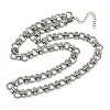 304 Stainless Steel Ring Link Chain Necklaces NJEW-H072-02A-P-4