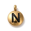 304 Stainless Steel Black Enamel Charms STAS-R009-01G-N-1