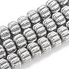 Electroplate Non-magnetic Synthetic Hematite Corrugated Beads Strands G-T061-108K-1