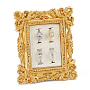 4-Slot Photo Frame Resin Finger Ring Organizer Holder with Cotton and Linen Mat and Iron Support RDIS-WH0016-20-1