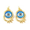 Rack Plating Brass Micro Pave Cubic Zirconia Pendants KK-H486-25G-02-1