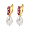 Rack Plating Brass Micro Pave Cubic Zirconia Hoop Earring EJEW-C102-02G-2