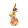 Natural Amethyst and Cherry Quartz Glass Pendants STAS-C120-12G-03-1