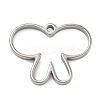 Butterfly 304 Stainless Steel Open Back Bezel Pendants STAS-K279-03A-P-1