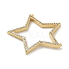 Rack Plating Brass Micro Pave Cubic Zirconia Connector Charms KK-G515-42G-01-2
