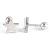 Tarnish Resistant 201 Stainless Steel Barbell Cartilage Earrings LS-EJEW-R147-08-4
