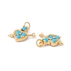 Rack Plating Brass Micro Pave Deep Sky Blue Cubic Zirconia Pendants ZIRC-C040-40G-3