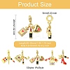 5Pcs 5 Styles Woman Theme Brass Enamel European Dangle Charms KK-CJ0003-91-2