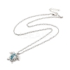 Aquamarine Rhinestone Sea Turtles Pendant Necklace for Women LS-NJEW-I113-02P-2