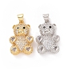Brass Cubic Zirconia Pendants ZIRC-K089-14G-3