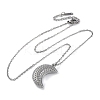 304 Stainless Steel Openable Moon Pendant Cable Chain Necklaces for Women STAS-Z114-18P-4