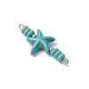 10Pcs 2 Colors Starfish & Rondelle Dyed Synthetic Turquoise Beaded Connector Charms PALLOY-JF03948-4