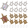 20Pcs 2 Colors Turtle Alloy Pendant Cabochons Settings DIY-PH0003-26-WH-1