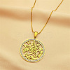 201 Stainless Steel Tetragrammaton Solomon Kabbalah Pendant Necklaces NJEW-S007-22G-1