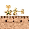 Brass Micro Pave Cubic Zirconia Flower Stud Earrings EJEW-K267-12G-5
