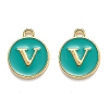 Golden Plated Alloy Enamel Charms X-ENAM-Q437-15V-1