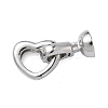 Heart Brass Fold Over Clasps KK-Z143-14P-1