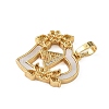 Brass Micro Pave Cubic Zirconia with Shell Pendants KK-Z115-14G-3