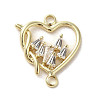 Brass Pave Clear Cubic Zirconia Connector Charms LS-KK-C043-03G-1