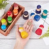 Rainbow Wooden Peg Dolls WOOD-WH0098-53-4
