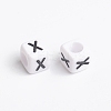 Acrylic Horizontal Hole Letter Beads X-PL37C9308-X-2