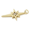 Rack Plating Brass Micro Pave Cubic Zirconia Pendants KK-K392-22G-2