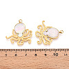 304 Stainless Steel Pave Natural Shell Pendants STAS-N115-23A-G-3