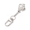 Brass Macrame Chain Pouch Round Shell Pearl Holder Pendant Decorations HJEW-JM02048-02-4