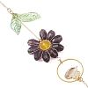 Alloy Enamel Bee & Glass Flower Crystal Suncatcher HJEW-TA00475-01-3