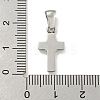 304 Stainless Steel Cubic Zirconia Pendants STAS-C102-04B-P-3