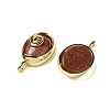Synthetic Goldstone Oval Pendants G-K371-01G-06-2
