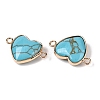 Synthetic Turquoise Love Heart Pendants G-T138-205E-G-2