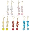 Natural & Synthetic Mixed Gemstone Chips Dangle Earrings EJEW-JE05645-1
