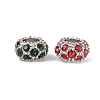 Platinum Plated Alloy Grade A Rhinestone European Beads CPDL-J022-11x6mm-P-3