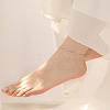 1Pc 304 Stainless Steel Heart Link Anklet with Cable Chains for Women AJEW-LP0006-58-1