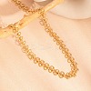 304 Stainless Steel Bowknot Ring Link Chain Necklaces for Women NJEW-Z086-03G-1