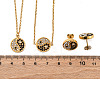 Yin-yang 304 Stainless Steel Rhinestone Pendant Necklaces & Bracelets & Stud Earrings Sets for Women SJEW-C004-17G-5