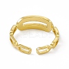 Ion Plating(IP) 304 Stainless Steel Cubic Zirconia Cuff Ring for Women RJEW-C060-05G-3
