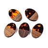 Transparent Resin and Walnut Wood Pendants RESI-T057-04D-1