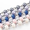 Handmade Glass Pearl Beaded Chains for Necklaces Bracelets Making AJEW-JB00133-1