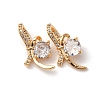 Brass Micro Pave Cubic Zirconia Pendants KK-Z112-09G-1