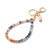 Wood & Gemstone Beaded Bracelet Wristlet Keychains KEYC-JKC00299-3