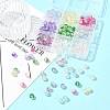 180Pcs 9 Colors Transparent Spray Painted Crackle Glass Beads GLAA-FS0002-44-8