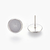 Non-Tarnish Eco-Friendly 316 Surgical Stainless Steel Stud Earring Settings X-STAS-F181-01P-10mm-2