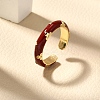 Brass Enamel Cuff Rings for Women LS-RJEW-U040-01G-01-1