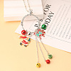 Alloy Enamel with Rhinestone Pendant Necklaces FS-WG43311-01-3