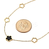 Ion Plating(IP) 304 Stainless Steel & Plastic Flower Pendant Necklaces for Women NJEW-P320-02G-03-5