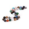 Natural & Synthetic Mixed Stone Round Beaded Necklaces NJEW-T016-08-1