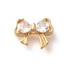 Brass Micro Pave Cubic Zirconia Beads KK-C085-09G-1