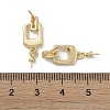 Brass with Shell Stud Earring Findings KK-G497-32G-3